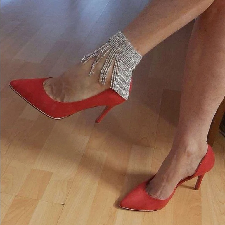New Luxe Crystal Fringe Tassel Anklet 35$
